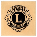 Lions Club Logo on single cream paver