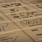 Engraved Hand Drawn Pavers in Path